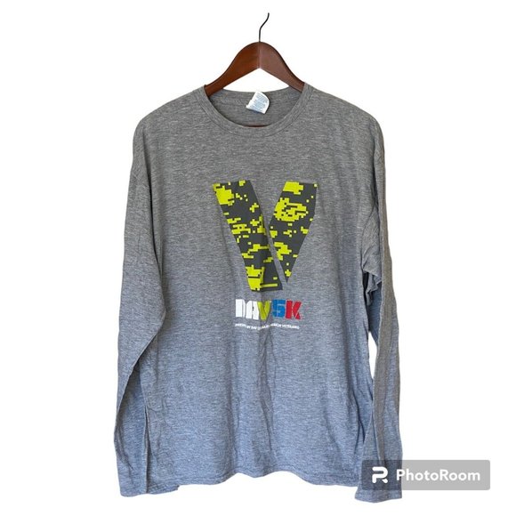 DAV 5K Gray L/S T-Shirt Men's Size XL Delta To Honor American Veterans 2018 - Picture 1 of 5